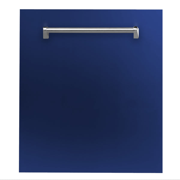 ZLINE 24" Dishwasher Panel in Blue Gloss with Traditional Handle (DP-BG-24)