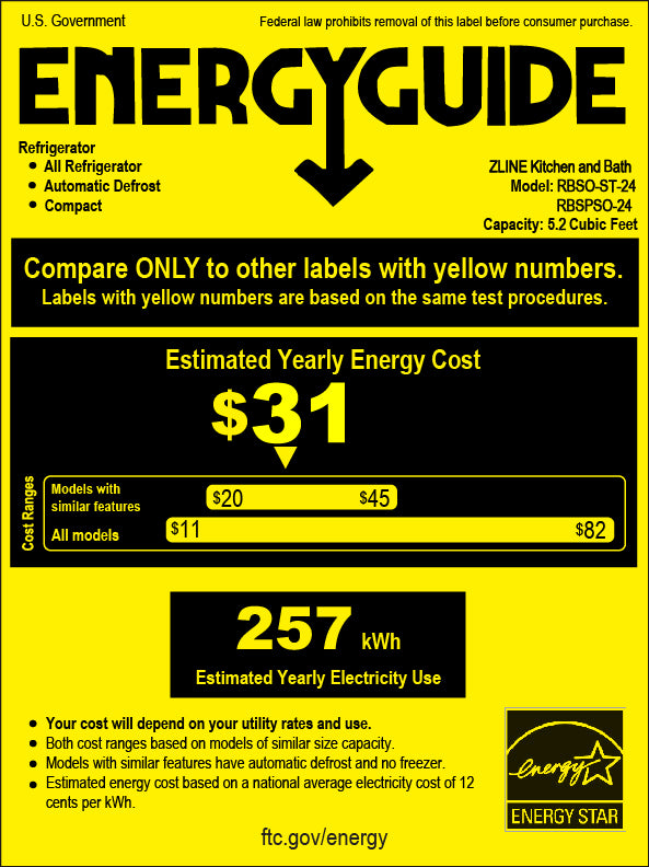 ZLINE Autograph Edition 24 in. Touchstone 151 Can Beverage Fridge with Solid Stainless Steel Door and Polished Gold Helix Handle (RBSOZ-ST-24-KG)