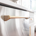 ZLINE Autograph Edition 24" Monument Series 3rd Rack Top Touch Control Tall Tub Dishwasher in Stainless Steel with Champagne Bronze Handle, 45dBa (DWMTZ-304-24-CB)