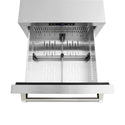 ZLINE Autograph Edition 24 in. Touchstone 168 Can Outdoor-Rated Dual Refrigerator Drawer with Stainless Steel Doors and Polished Nickel Helix Handles (RDSOZ-ST-24-KPN)