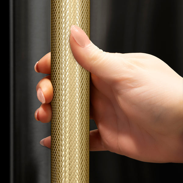 ZLINE Autograph Edition 15 in. Touchstone Clear Cube Ice Maker with Drain Pump and Black Stainless Steel Door with Champagne Bronze Helix Handle (ICCDZ-BS-15-KCB)