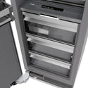ZLINE 24 in. 12.4 cu. ft. Column Freezer in Black Stainless Steel with Graphite Gray Interior (RCFV-BS-24) close-up detail, drawers.