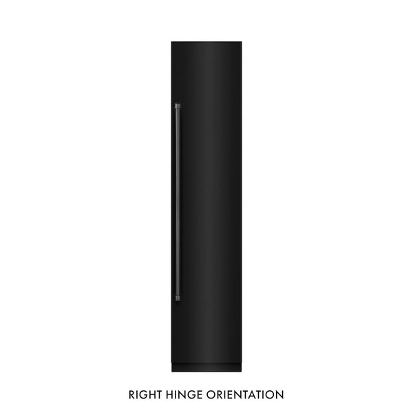 ZLINE 18 in. 8.6 cu. ft. Right Hinge Column Freezer in Black Stainless Steel with Graphite Gray Interior (RCFVR-BS-18) front, closed.