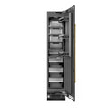 ZLINE Autograph Edition 18 in. 8.6 cu. ft. Right Hinge Column Freezer in Black Stainless Steel with Graphite Gray Interior and Polished Gold Accents (RCFVRZ-BS-18-G)