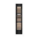 ZLINE 18 in. 9.0 cu. ft. Triple Zone 68 Bottle Left Hinge Column Wine Cooler in Black Stainless Steel (RCWVL-BS-18) front, closed.