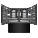 ZLINE 72 in. 39.6 cu. ft. French Door Built-In Bottom Freezer Refrigerator with Water Dispensers and Ice Makers in Black Stainless Steel with Graphite Gray Interior (GRBIT-BS-72)