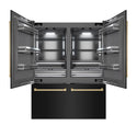 ZLINE Autograph Edition 60 in. 32.2 cu. ft. French Door Built-In Bottom Freezer Refrigerator with Water Dispenser and Ice Maker in Black Stainless Steel with Graphite Gray Interior and Champagne Bronze Accents (GRBIVZ-BS-60-CB)