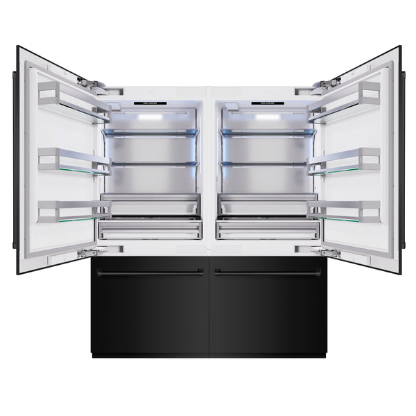 ZLINE 72 in. 39.6 cu. ft. French Door Built-In Bottom Freezer Refrigerator with Water Dispensers and Ice Makers in Black Stainless Steel (RBIT-BS-72)
