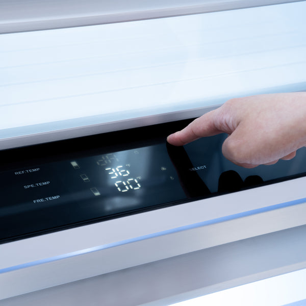 ZLINE Autograph Edition 72 in. 39.6 cu. ft. French Door Built-In Bottom Freezer Refrigerator with Water Dispensers and Ice Makers in Black Stainless Steel and Polished Gold Accents (RBITZ-BS-72-G)