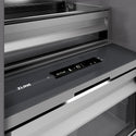 ZLINE Autograph Edition 24 in. 12.4 cu. ft. Column Freezer in Satin Stainless Steel with Graphite Gray Interior and Matte Black Accents (RCFVZ-SN-24-MB) close-up detail, interior touch control panel.