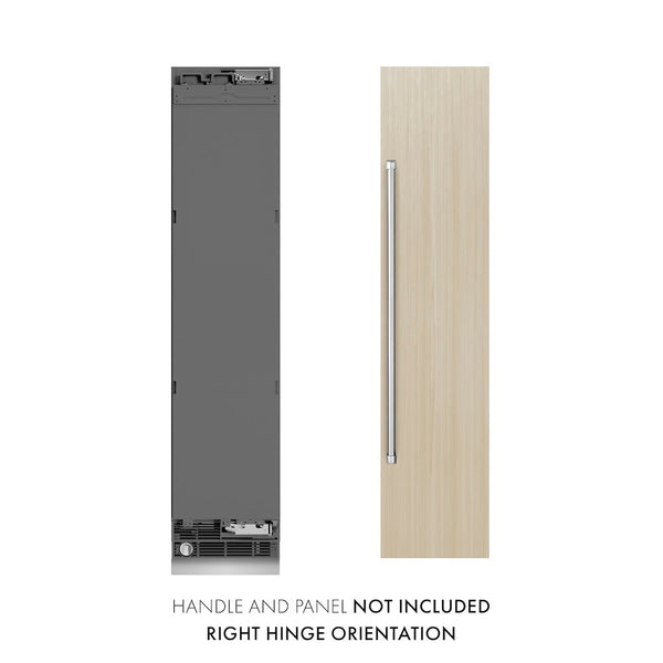 ZLINE 18 in. 8.6 cu. ft. Panel Ready Right Hinge Column Freezer with Graphite Gray Interior (RBCFVR-18)