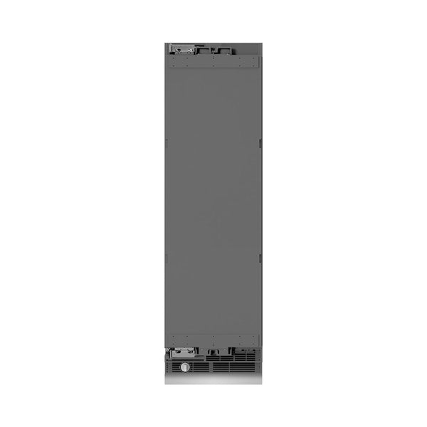 ZLINE Autograph Edition 24 in. 12.4 cu. ft. Panel Ready Column Freezer with Graphite Gray Interior and Matte Black Accents (RBCFVZ-24-MB) front, closed.