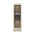 ZLINE Autograph Edition 24 in. 12.4 cu. ft. Triple Zone 100 Bottle Panel Ready Column Wine Cooler with Polished Gold Accents (RBCWVZ-24-G) front, closed, with custom panel.
