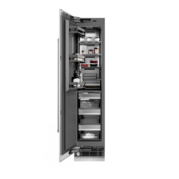 ZLINE 18 in. 8.6 cu. ft. Left Hinge Column Freezer in Satin Stainless Steel with Graphite Gray Interior (RCFVL-SN-18)