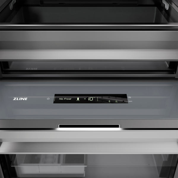 ZLINE 18 in. 8.6 cu. ft. Right Hinge Column Freezer in Satin Stainless Steel with Graphite Gray Interior (RCFVR-SN-18)