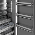 ZLINE Autograph Edition 18 in. 8.6 cu. ft. Right Hinge Column Freezer in Satin Stainless Steel with Graphite Gray Interior and Polished Gold Accents (RCFVRZ-SN-18-G)