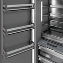 ZLINE Autograph Edition 24 in. 12.4 cu. ft. Column Freezer in Satin Stainless Steel with Graphite Gray Interior and Champagne Bronze Accents (RCFVZ-SN-24-CB)