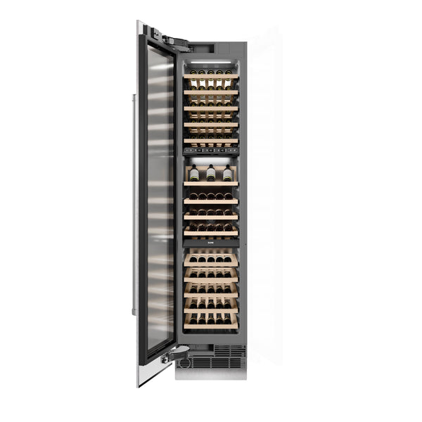 ZLINE 18 in. 9.0 cu. ft. Triple Zone 68 Bottle Left Hinge Column Wine Cooler in Satin Stainless Steel (RCWVL-SN-18)
