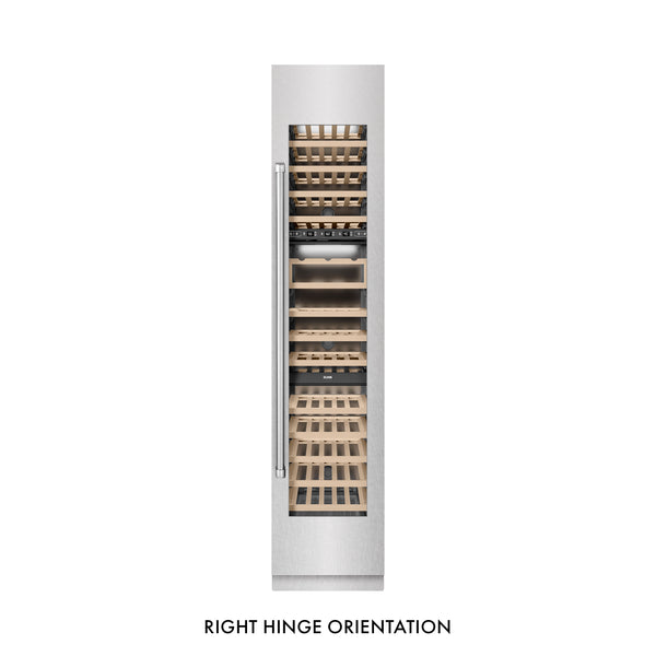 ZLINE 18 in. 9.0 cu. ft. Triple Zone 68 Bottle Right Hinge Column Wine Cooler in Satin Stainless Steel (RCWVR-SN-18)