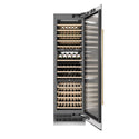 ZLINE Autograph Edition 24 in. 12.4 cu. ft. Triple Zone 100 Bottle Column Wine Cooler in Satin Stainless Steel and Champagne Bronze Accents (RCWVZ-SN-24-CB)