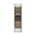 ZLINE Autograph Edition 24 in. 12.4 cu. ft. Triple Zone 100 Bottle Column Wine Cooler in Satin Stainless Steel and Polished Gold Accents (RCWVZ-SN-24-G)