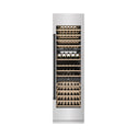 ZLINE Autograph Edition 24 in. 12.4 cu. ft. Triple Zone 100 Bottle Column Wine Cooler in Satin Stainless Steel and Matte Black Accents (RCWVZ-SN-24-MB)