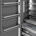 ZLINE Autograph Edition 24 in. 12.4 cu. ft. Column Freezer in Stainless Steel with Graphite Gray Interior and Polished Gold Accents (RCFVZ-304-24-G)