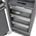 ZLINE Autograph Edition 24 in. 12.4 cu. ft. Column Freezer in Stainless Steel with Graphite Gray Interior and Polished Gold Accents (RCFVZ-304-24-G)