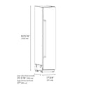 ZLINE 18 in. 8.6 cu. ft. Right Hinge Column Freezer in White Matte with Graphite Gray Interior (RCFVR-WM-18) dimensional diagram.