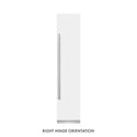 ZLINE 18 in. 8.6 cu. ft. Right Hinge Column Freezer in White Matte with Graphite Gray Interior (RCFVR-WM-18) front, closed.