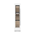 ZLINE 18 in. 9.0 cu. ft. Triple Zone 68 Bottle Left Hinge Column Wine Cooler in White Matte (RCWVL-WM-18) front, closed.