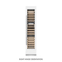 ZLINE 18 in. 9.0 cu. ft. Triple Zone 68 Bottle Right Hinge Column Wine Cooler in White Matte (RCWVR-WM-18) front, closed.