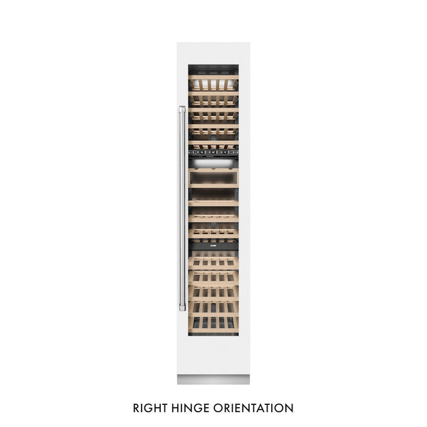 ZLINE 18 in. 9.0 cu. ft. Triple Zone 68 Bottle Right Hinge Column Wine Cooler in White Matte (RCWVR-WM-18) front, closed.