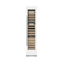 ZLINE 18 in. 9.0 cu. ft. Triple Zone 68 Bottle Right Hinge Column Wine Cooler in White Matte (RCWVR-WM-18) front, closed.