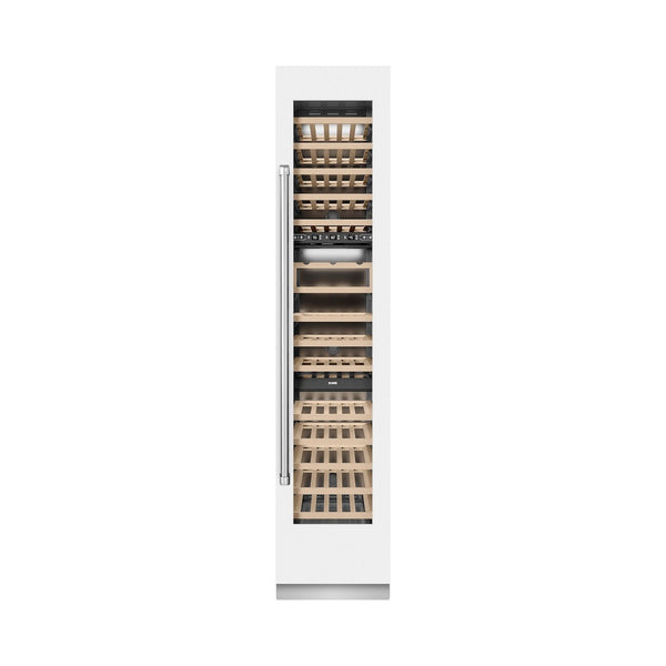 ZLINE 18 in. 9.0 cu. ft. Triple Zone 68 Bottle Right Hinge Column Wine Cooler in White Matte (RCWVR-WM-18) front, closed.