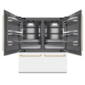 ZLINE Autograph Edition 72 in. 39.6 cu. ft. French Door Built-In Bottom Freezer Refrigerator with Water Dispensers and Ice Makers in White Matte with Graphite Gray Interior and Champagne Bronze Accents (GRBITZ-WM-72-CB)