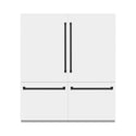 ZLINE Autograph Edition 72 in. 39.6 cu. ft. French Door Built-In Bottom Freezer Refrigerator with Water Dispensers and Ice Makers in White Matte with Graphite Gray Interior and Matte Black Accents (GRBITZ-WM-72-MB)