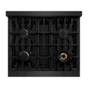 ZLINE 30 in. 4.2 cu. ft. Classic Gas Range with 4 Burner Cooktop and Convection Gas Oven in Black Stainless Steel (CGRB-30)