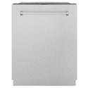 ZLINE 24 in. Monument Series 3rd Rack Top Touch Control Dishwasher with Fingerprint Resistant Stainless Steel Panel, 45dBa (DWMT-SN-24) front, closed.