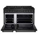 ZLINE 48 in. 6.7 cu. ft. Paramount Double Oven Gas Range with 8 Burner Cooktop in Black Stainless Steel (SGRB-48)