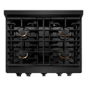 ZLINE 36 in. 5.2 cu. ft. Paramount Gas Range with Convection Gas Oven in Black Stainless Steel with 6 Brass Burners (SGRB-BR-36)
