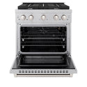 ZLINE 30 in. 4.2 cu. ft. Paramount Gas Range with 4 Burner Cooktop and Convection Gas Oven in Satin Stainless Steel (SGRS-30)