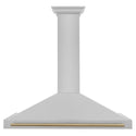 ZLINE Autograph Edition 48 in. Convertible Satin Stainless Steel Wall Mount Range Hood with Champagne Bronze Handle (KB4SNZ-48-CB)