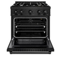 ZLINE 30 in. 4.2 cu. ft. Select Gas Range with 4 Burner Cooktop and Convection Gas Oven in Black Stainless Steel (HGRB-30)