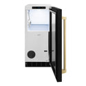ZLINE Autograph Edition 15 in. Touchstone Clear Cube Ice Maker with Drain Pump and Black Matte Door with Champagne Bronze Handle (ICCDZ-BLM-15-CB)