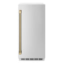 ZLINE Autograph Edition 15 in. Touchstone Gourmet Ice Maker with Drain Pump and Solid Stainless Steel Door with Champagne Bronze Helix Handle (IGMDZ-ST-15-KCB)