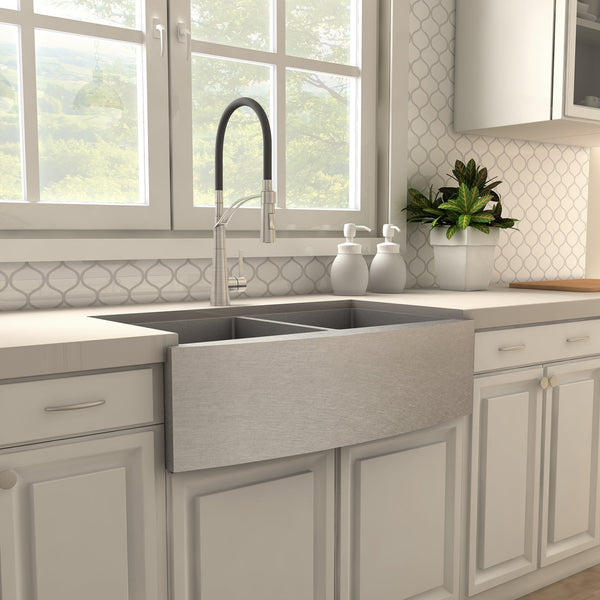 ZLINE Da Vinci Kitchen Faucet in Brushed Nickel (DAV-KF-BN) - Rustic Kitchen & Bath - Faucet - ZLINE Kitchen and Bath
