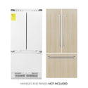 ZLINE 36 in. 19.6 cu. ft. Panel Ready French Door Built-In Bottom Freezer Refrigerator with Water Dispenser and Ice Maker, Open Box-Good Condition