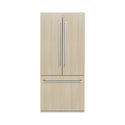 ZLINE 36 in. 19.6 cu. ft. Panel Ready French Door Built-In Bottom Freezer Refrigerator with Water Dispenser and Ice Maker, Open Box-Great Condition