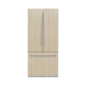 ZLINE 36 in. 19.6 cu. ft. Panel Ready French Door Built-In Bottom Freezer Refrigerator with Water Dispenser and Ice Maker, Open Box-Good Condition
